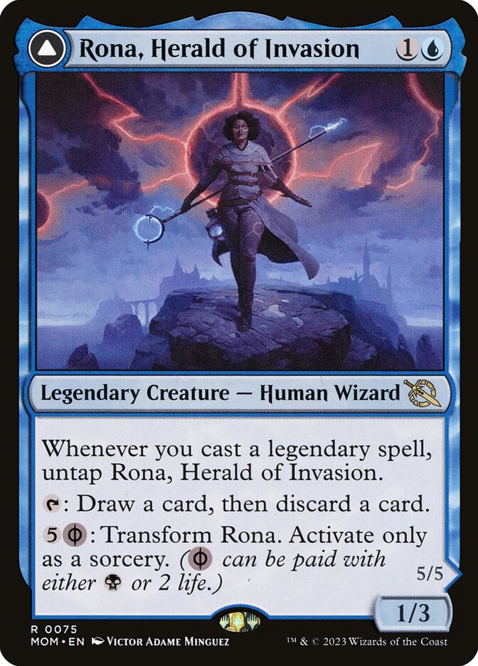 Rona, Herald of Invasion // Rona, Tolarian Obliterator (March of the Machine) 