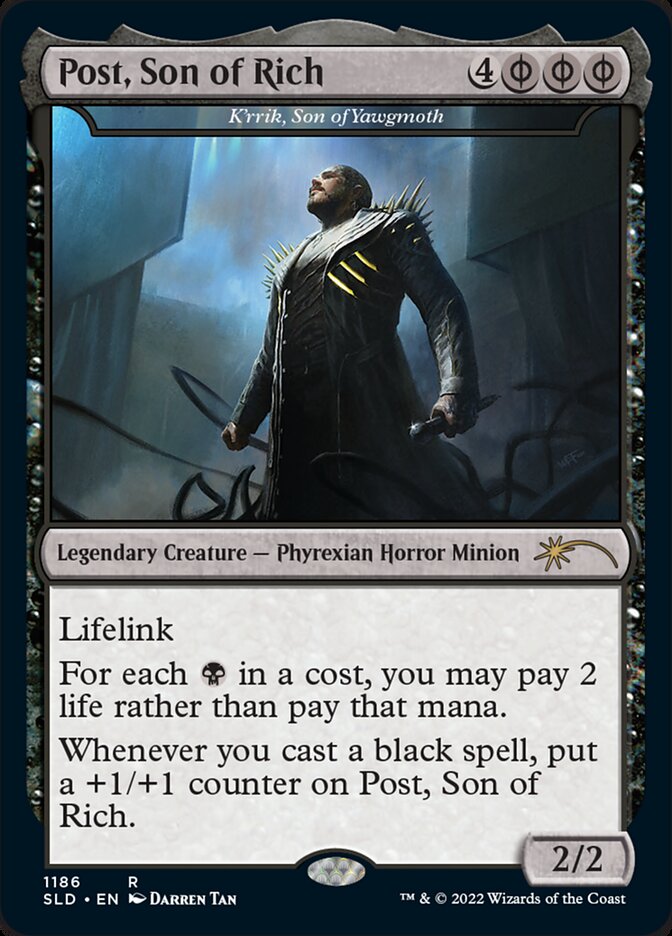 Post, Son of Rich // K'rrik, Son of Yawgmoth 1186 (Secret Lair Drop Series) 
