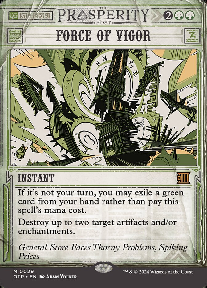 Force of Vigor 29 (Outlaws of Thunder Junction: Breaking News)  - Foil