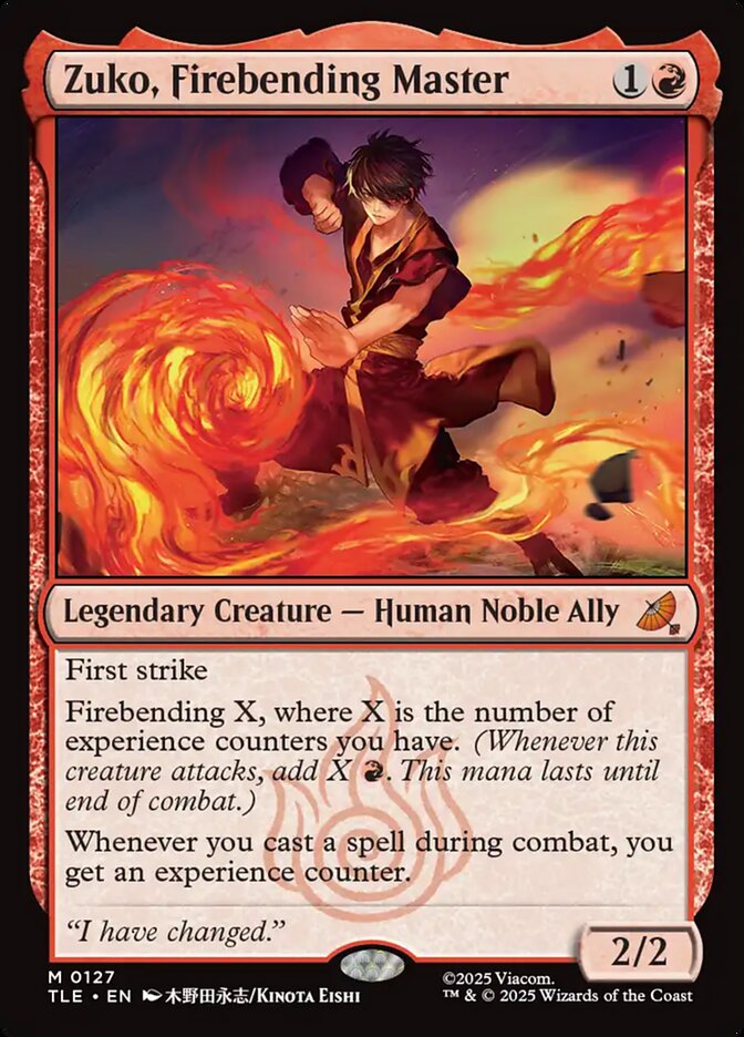 Zuko, Firebending Master 127/317 (Avatar: The Last Airbender: Eternal-Legal)  - Foil