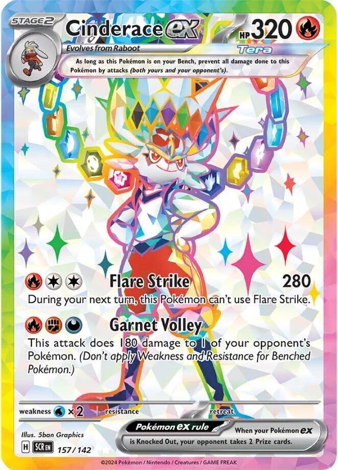 Cinderace ex 157 142 (SV07: Stellar Crown)  - Holofoil