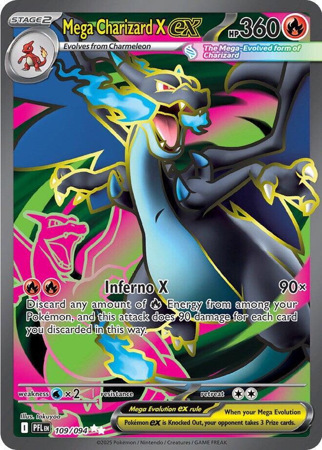 Mega Charizard X ex 109 094 109/094 (ME02: Phantasmal Flames)  - Holofoil