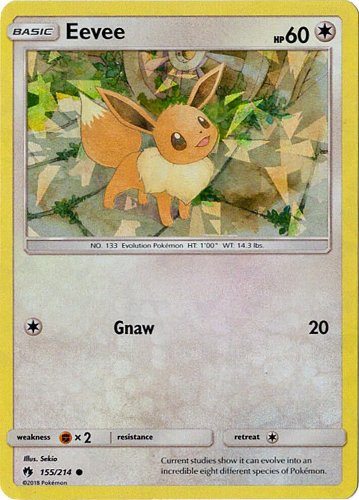 Eevee 155 214 Lets Play Eevee Cracked Ice Holo (Deck Exclusives)  - Holofoil