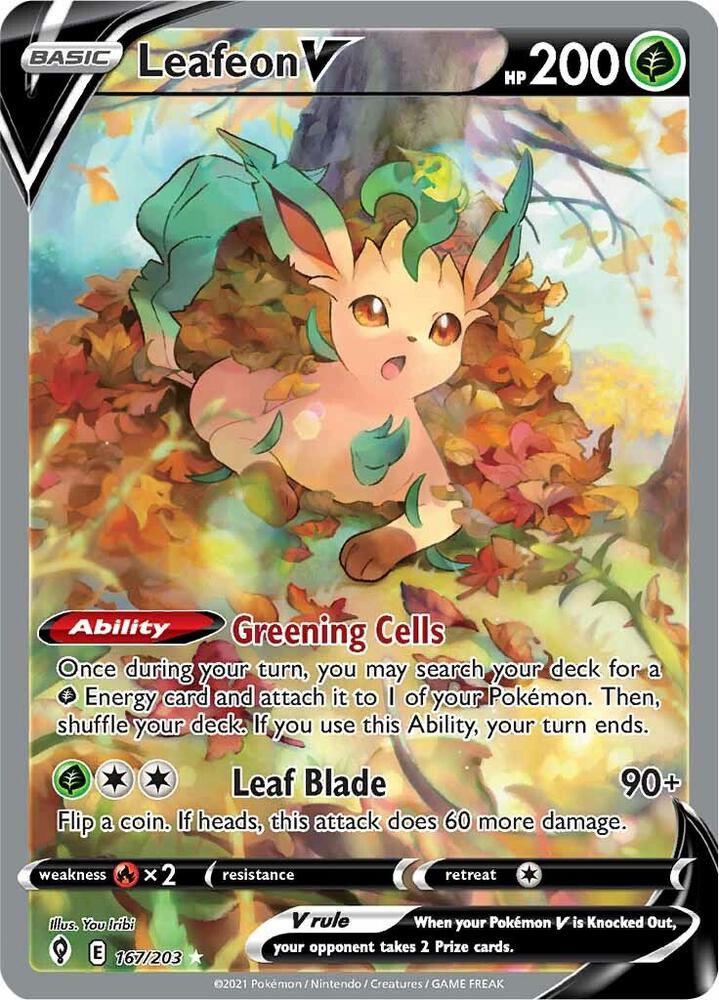 Leafeon V Alternate Full Art (SWSH07: Evolving Skies)  - Holofoil