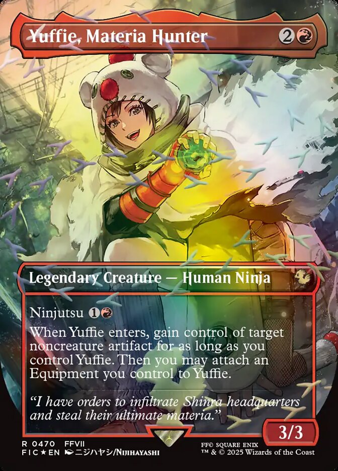 Yuffie, Materia Hunter 470/100 (Commander: FINAL FANTASY)  - Borderless Chocobo TrackFoil