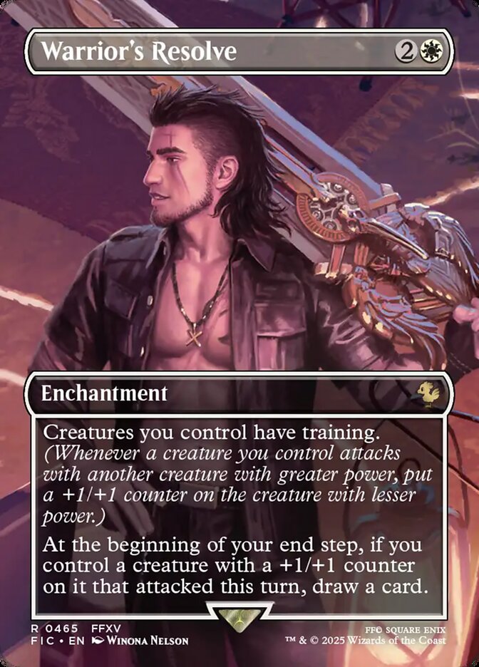 Warrior's Resolve 465/100 (Commander: FINAL FANTASY)  - Borderless