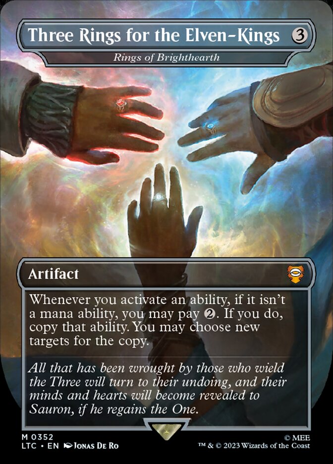 Three Rings for the Elven Kings Rings of Brighthearth 352 (Commander: The Lord of the Rings: Tales of Middle-earth)  - Borderless Foil