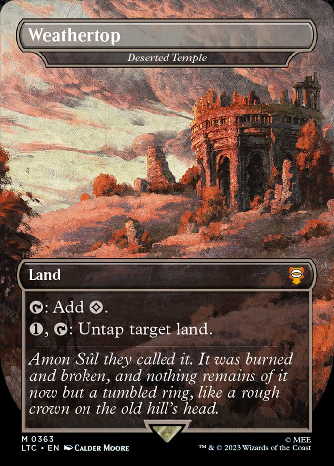 Weathertop Deserted Temple Borderless 363 (Commander: The Lord of the Rings: Tales of Middle-earth)  - Borderless Foil
