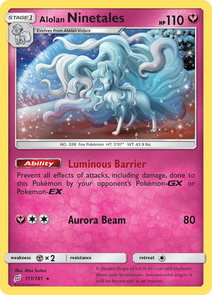Alolan Ninetales 111/181 (SM - Team Up)  - Holofoil
