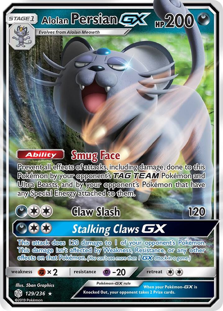 Alolan Persian GX (SM - Cosmic Eclipse)  - Holofoil