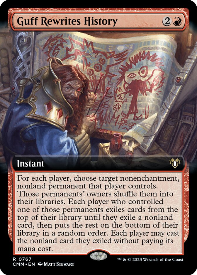 Guff Rewrites History 767/451 (Commander Masters)  - Extended Art