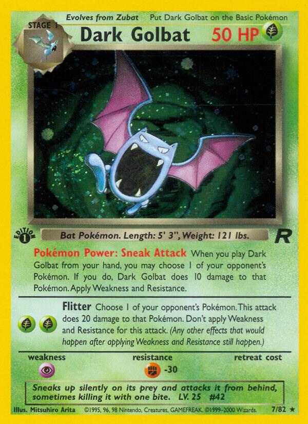 Dark Golbat 07/82 (Team Rocket)  - 1st Edition Holofoil