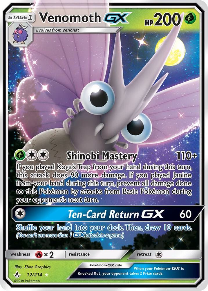 Venomoth GX (SM - Unbroken Bonds)  - Holofoil