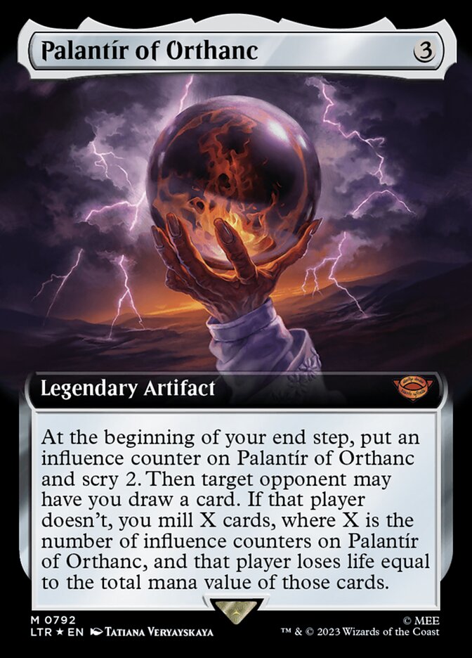 Palantír of Orthanc 792/281 (Universes Beyond: The Lord of the Rings: Tales of Middle-earth)  - Extended Art Surge Foil