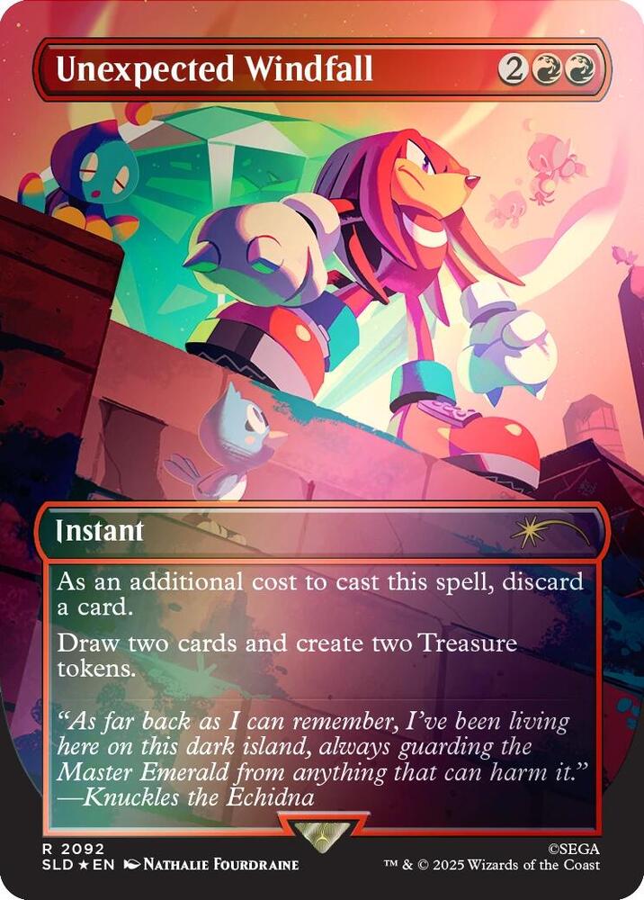 Unexpected Windfall 2092 (Secret Lair Drop Series)  - Borderless Rainbow Foil