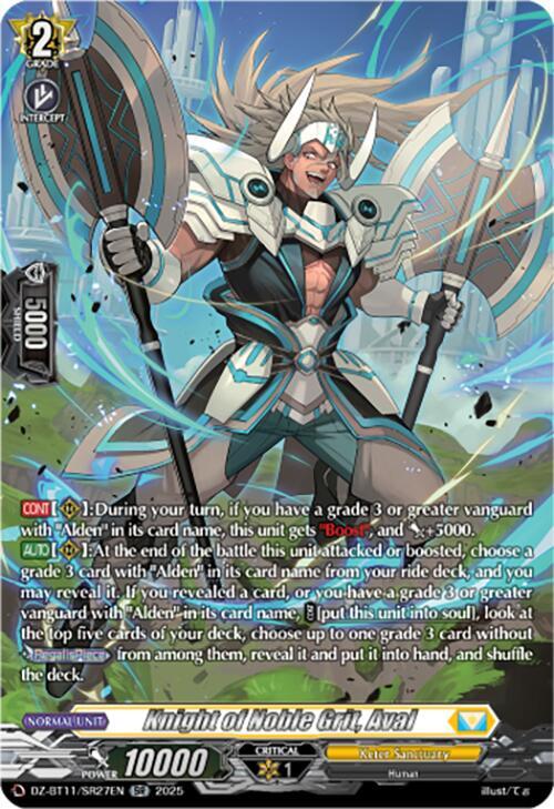 Knight of Noble Grit Aval SR (DZ-BT11: Symphony of Might & Bloom) 