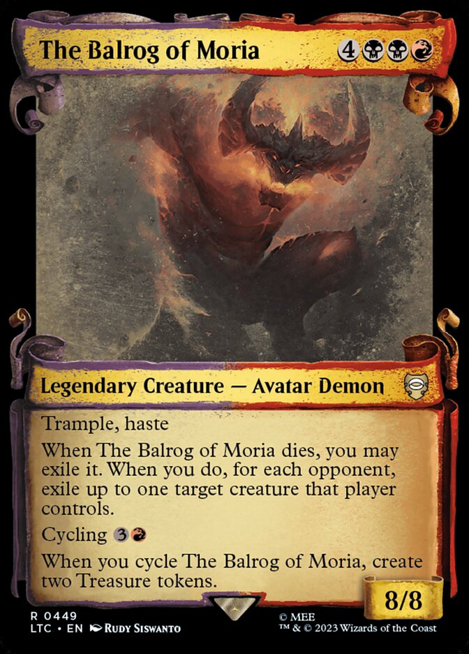 The Balrog of Moria Showcase Scrolls 449 (Commander: The Lord of the Rings: Tales of Middle-earth)  - Showcase Scroll Foil