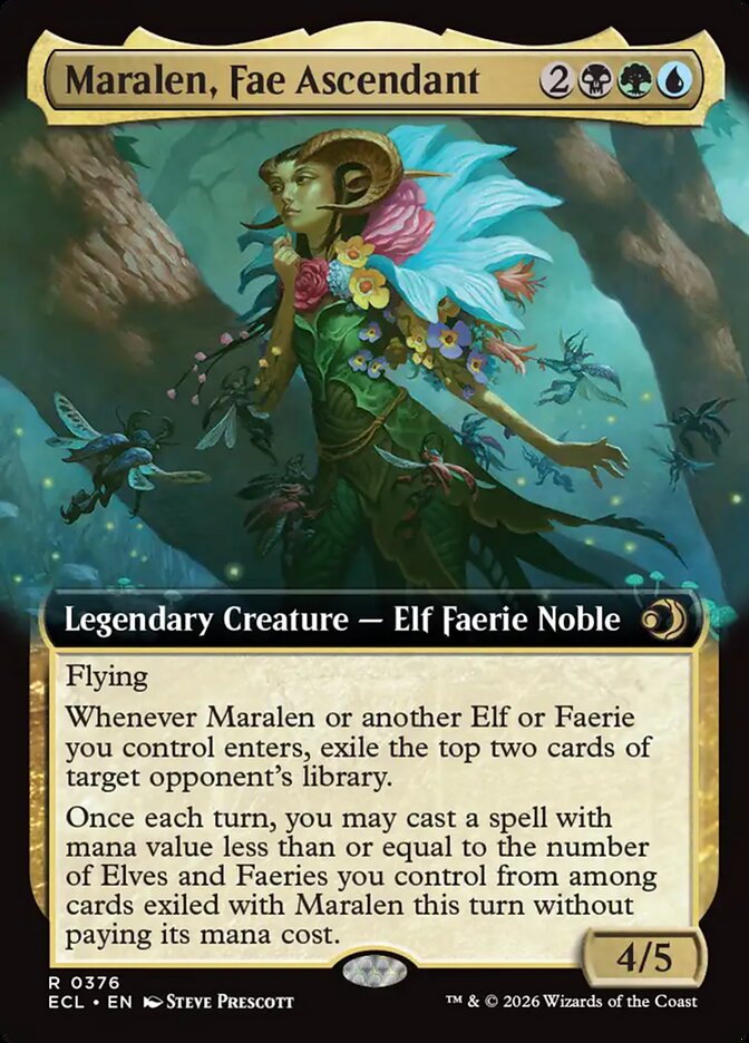 Maralen, Fae Ascendant 376 (Lorwyn Eclipsed)  - Extended Art Foil