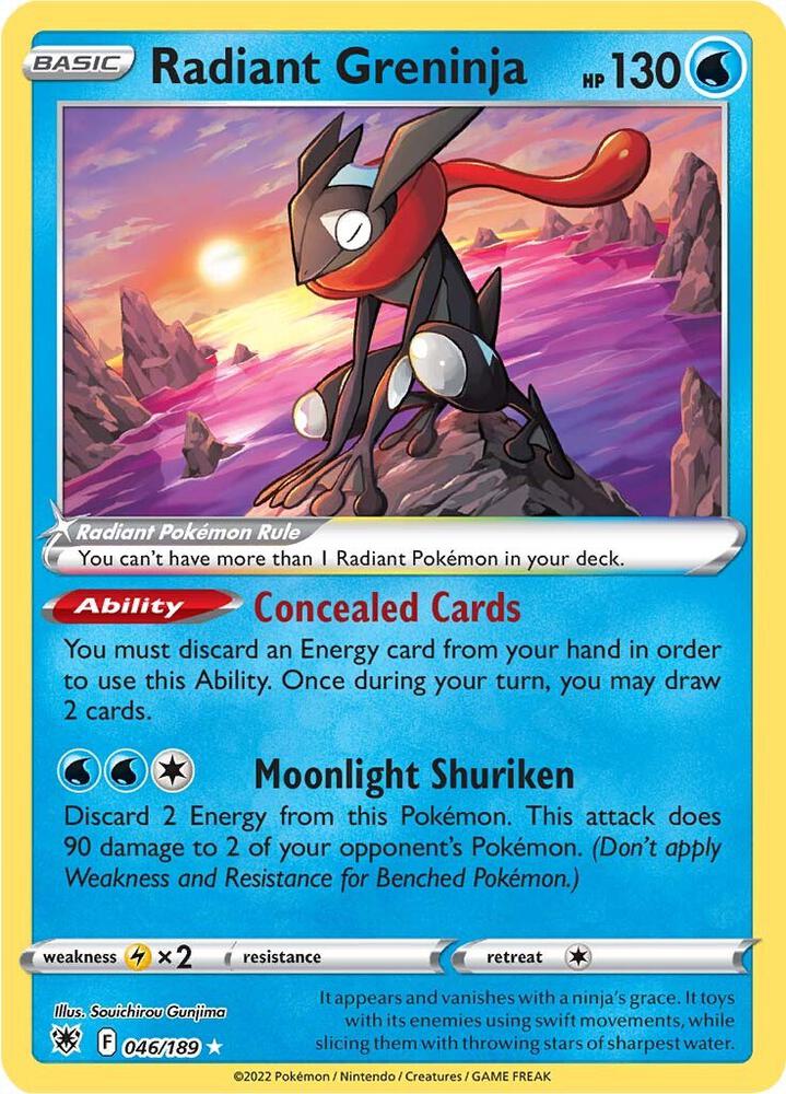 Radiant Greninja 046/189 (SWSH10: Astral Radiance)  - Holofoil