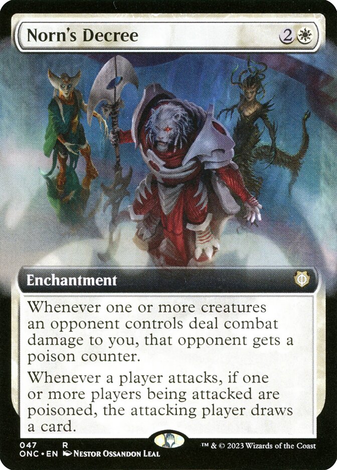 Norn's Decree 47/28 (Commander: Phyrexia: All Will Be One)  - Extended Art