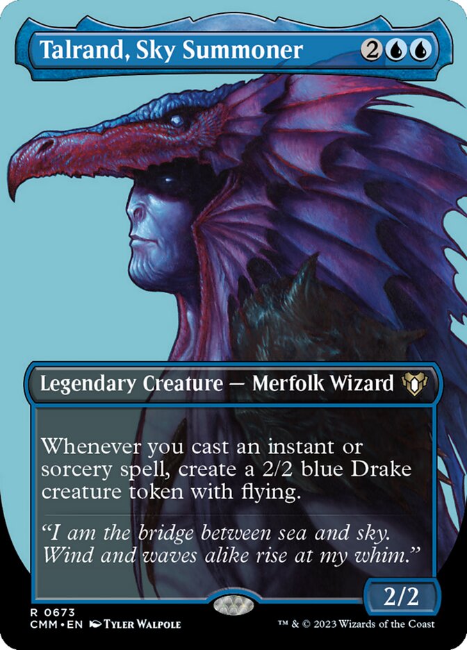 Talrand, Sky Summoner 673 (Commander Masters)  - Borderless Foil
