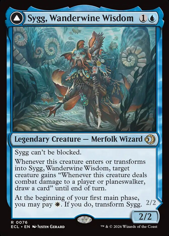 Sygg, Wanderwine Wisdom // Sygg, Wanderbrine Shield (Lorwyn Eclipsed) 