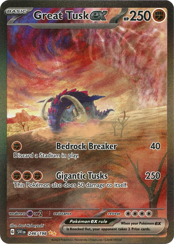 Great Tusk ex 246 198 (SV01: Scarlet & Violet Base Set)  - Holofoil