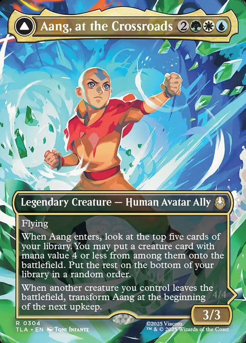 Aang, at the Crossroads // Aang, Destined Savior 304/286 (Avatar: The Last Airbender)  - Borderless Foil
