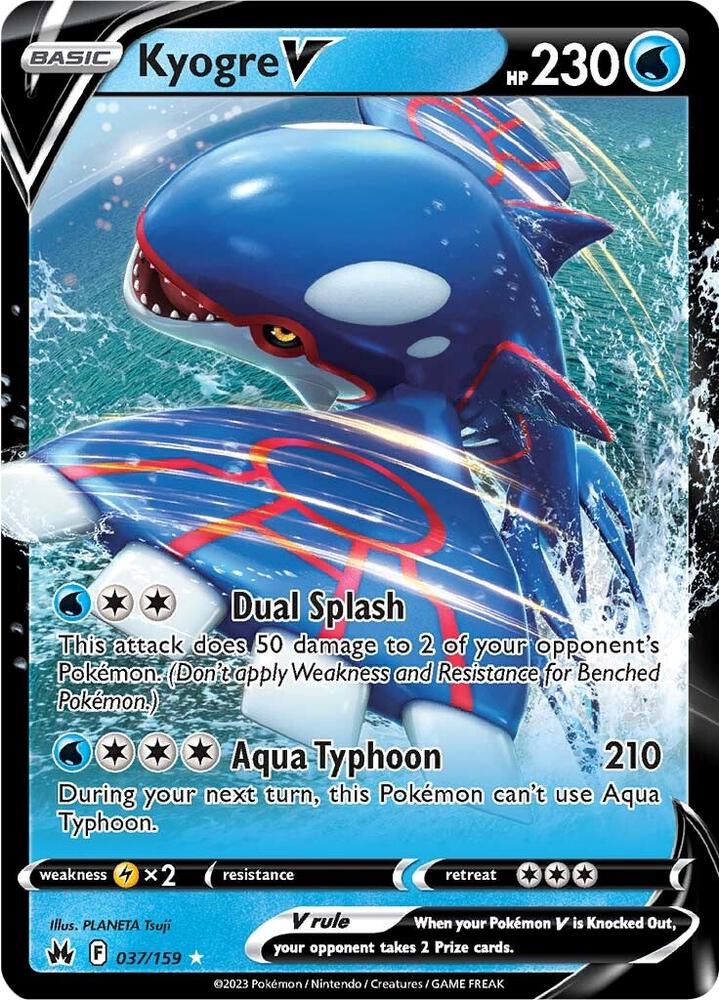 Kyogre V 037/159 (Crown Zenith)  - Holofoil