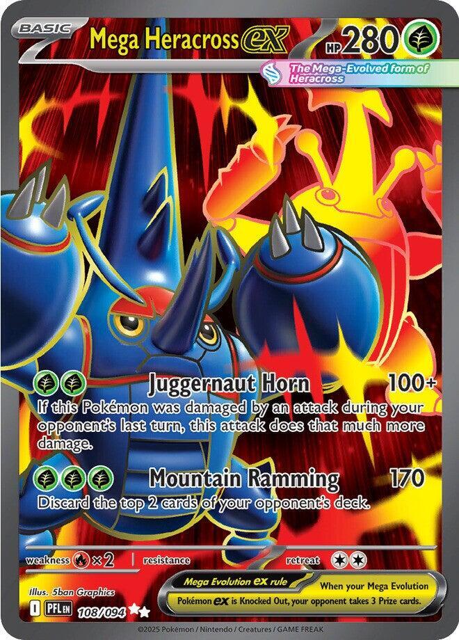Mega Heracross ex 108/094 (ME02: Phantasmal Flames)  - Holofoil