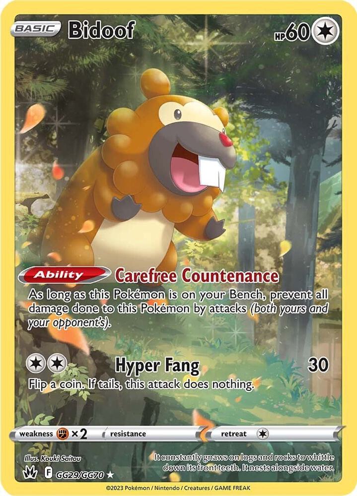 Bidoof GG29/GG70 (Crown Zenith: Galarian Gallery)  - Holofoil