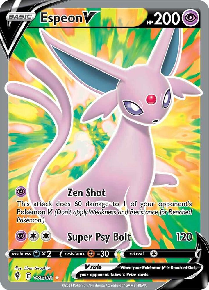 Espeon V Full Art 179/203 (SWSH07: Evolving Skies)  - Holofoil