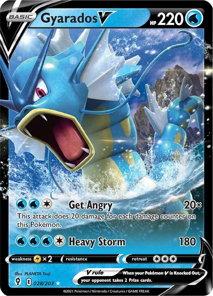 Gyarados V 028/203 (SWSH07: Evolving Skies)  - Holofoil