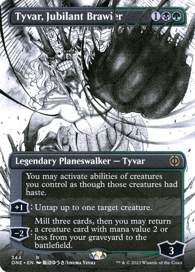 Tyvar, Jubilant Brawler 344/271 (Phyrexia: All Will Be One)  - Borderless Foil