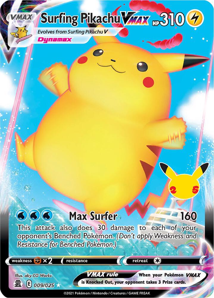 Surfing Pikachu VMAX (Celebrations)  - Holofoil