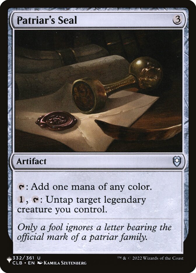 Patriar's Seal 332/361 (The List Reprints) 