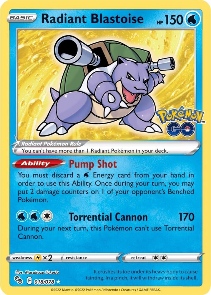 Radiant Blastoise (Pokemon GO)  - Holofoil