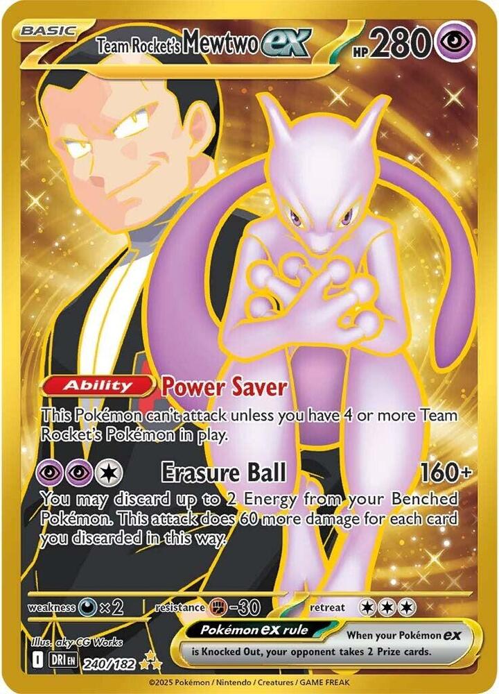 Team Rocket's Mewtwo ex 240/182 240/182 (SV10: Destined Rivals)  - Holofoil