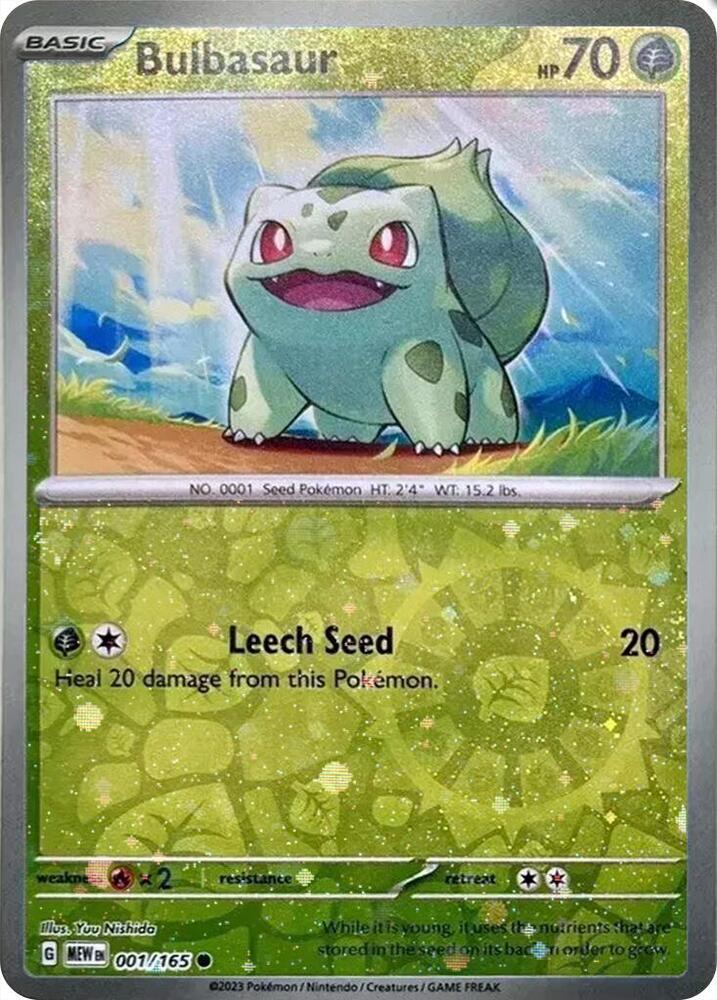 Bulbasaur 001 165 Reverse Cosmos Holo Costco Exclusive (Miscellaneous Cards & Products)  - Holofoil