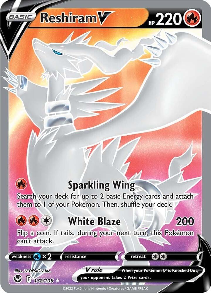 Reshiram V Full Art (SWSH12: Silver Tempest)  - Holofoil