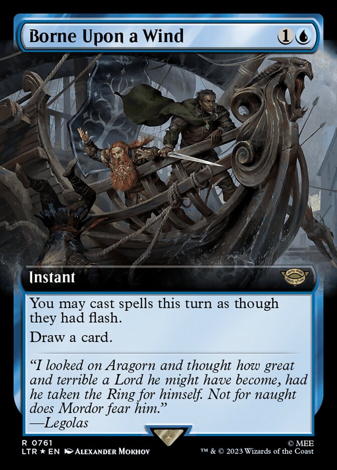 Borne Upon a Wind 761 (Universes Beyond: The Lord of the Rings: Tales of Middle-earth)  - Extended Art Surge Foil