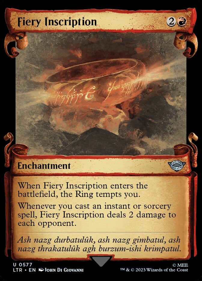 Fiery Inscription 577 (Universes Beyond: The Lord of the Rings: Tales of Middle-earth)  - Showcase Scroll Foil