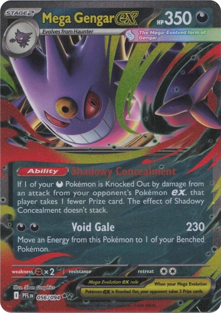 Mega Gengar ex 056/094 (ME02: Phantasmal Flames)  - Holofoil