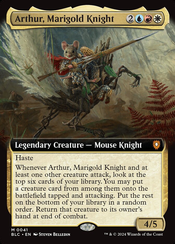 Arthur, Marigold Knight 41 (Commander: Bloomburrow)  - Extended Art