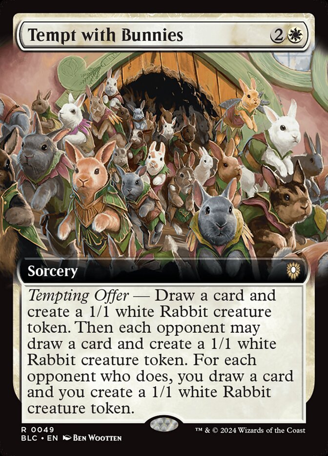 Tempt with Bunnies 49/40 (Commander: Bloomburrow)  - Extended Art