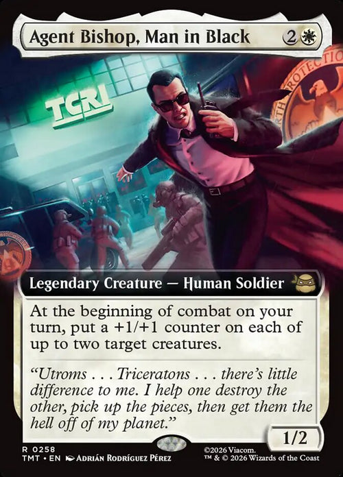 Agent Bishop, Man in Black 258/190 (Teenage Mutant Ninja Turtles)  - Extended Art Foil