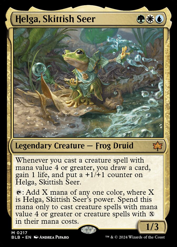 Helga, Skittish Seer 217 (Bloomburrow)  - Foil