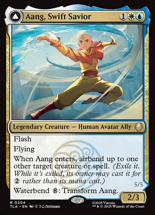 Aang, Swift Savior // Aang and La, Ocean's Fury 204 (Avatar: The Last Airbender)  - Foil