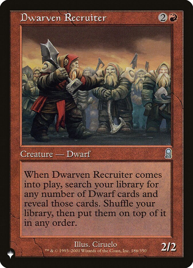Dwarven Recruiter 186/350 (The List Reprints) 