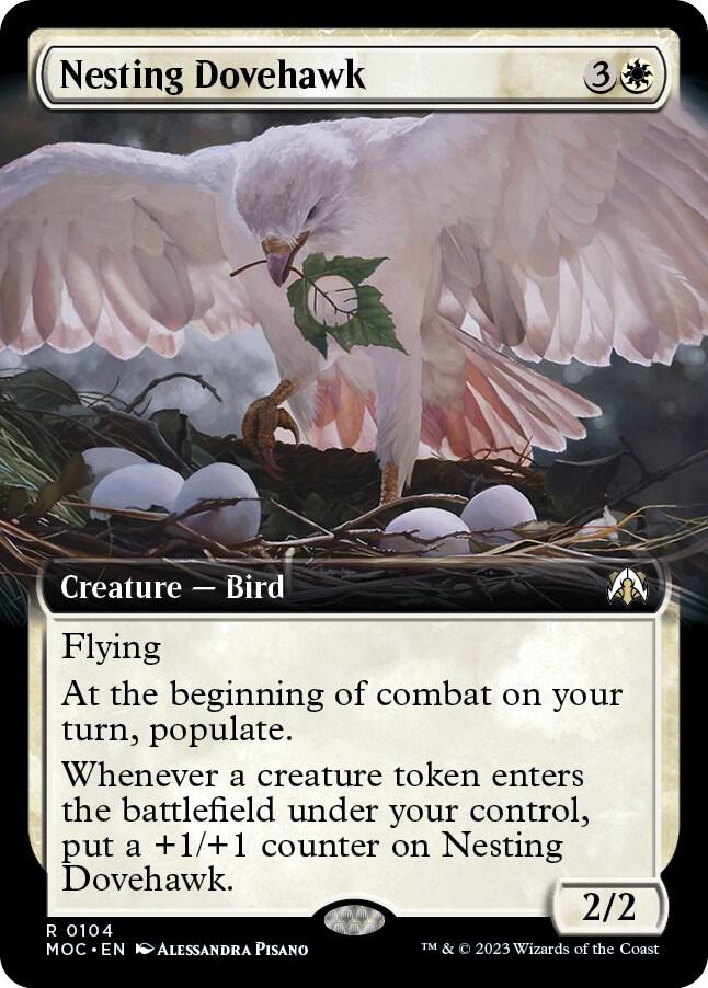 Nesting Dovehawk 104 (Commander: March of the Machine)  - Extended Art